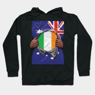 Ireland Flag Australian Flag Ripped - Gift for Irish From Ireland Hoodie